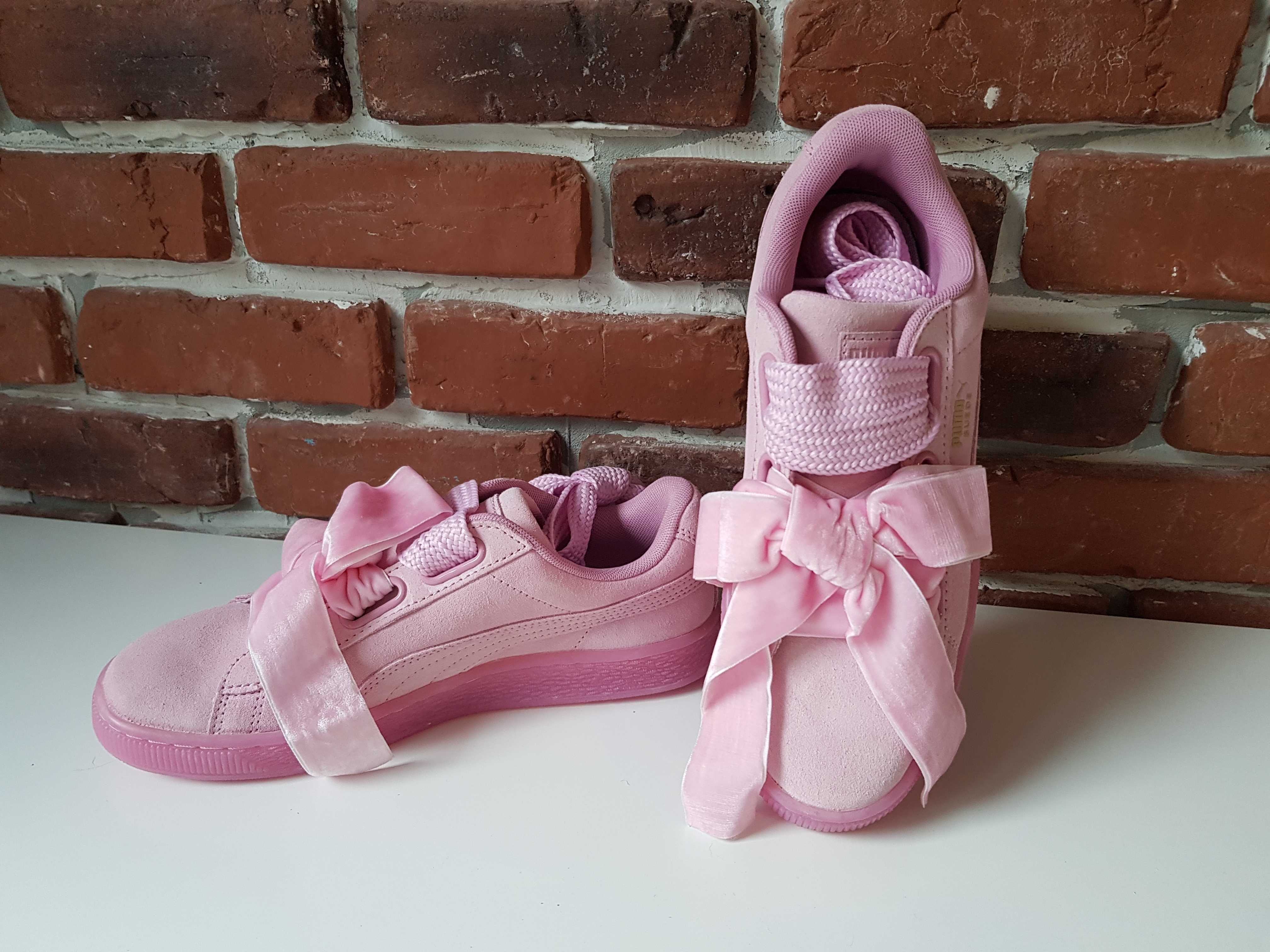 Lichidare Stoc! _Adidas Puma _ Suede Heart Reset_Rose_Piele