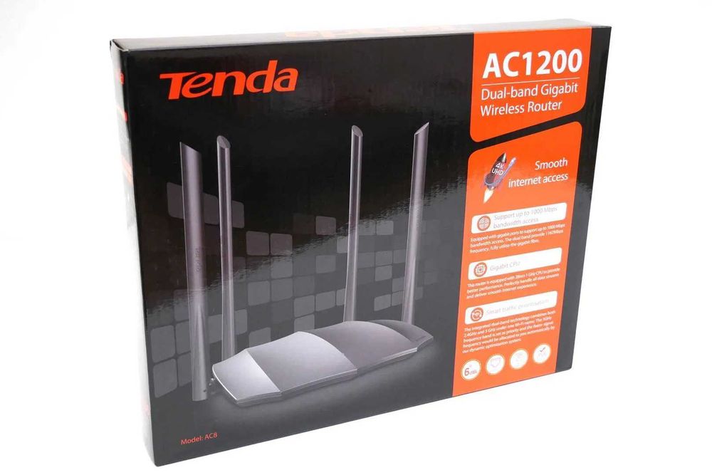 Router Wireless Gigabit TENDA AC8 Dual Band AC1200 4antene sigilat nou