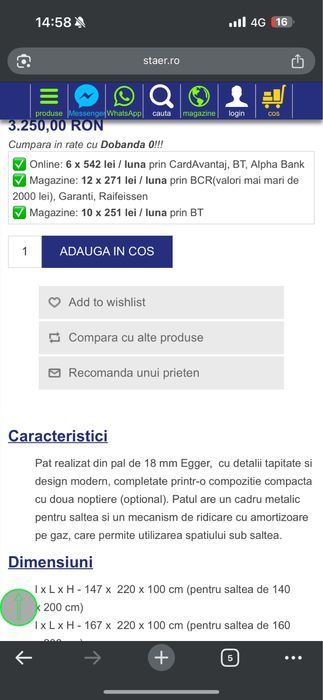 Mobila dormitor Staer