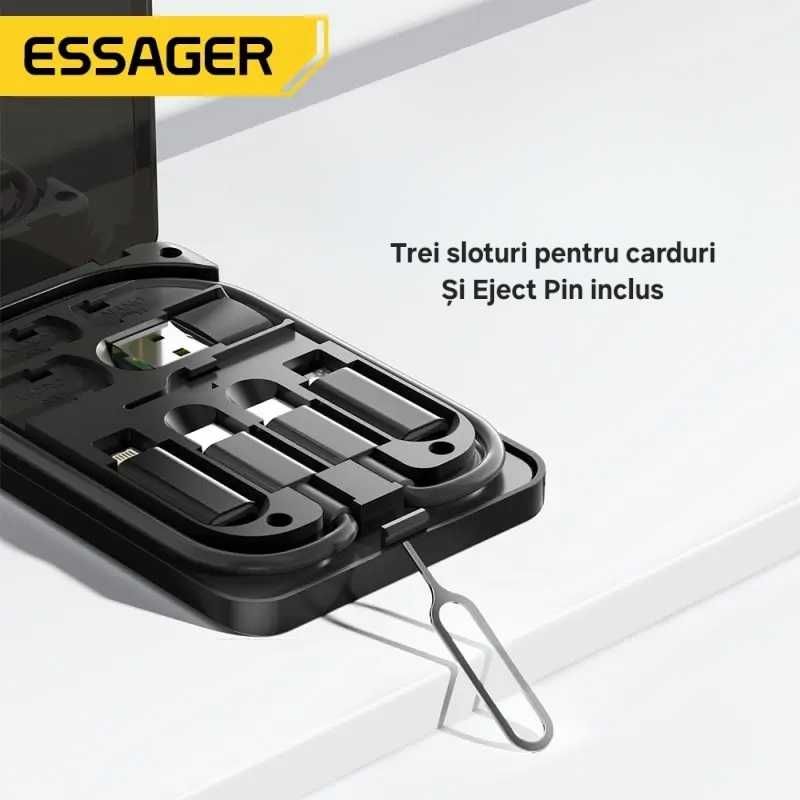 Cutie Travel 3 adaptori+cablu fast charge. Orice telefon/laptop.