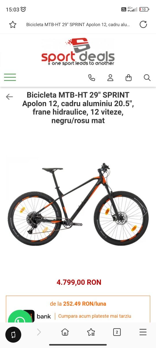 Bicicleta Sprint Apollon 12