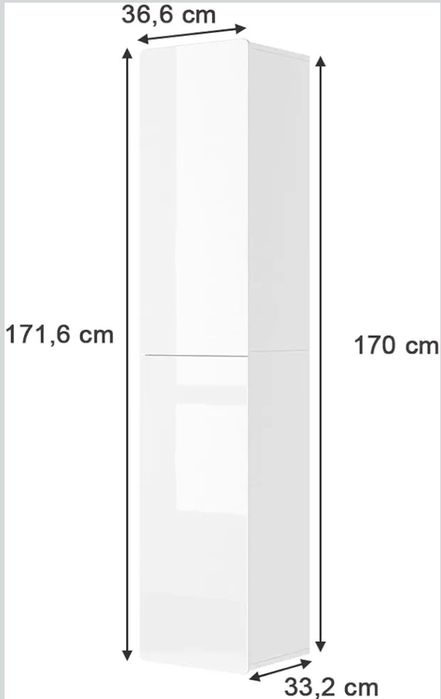 Висока шкаф бял гланц Vicco