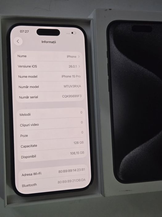 Vand/Schimb iPhone 15 Pro 128 Gb