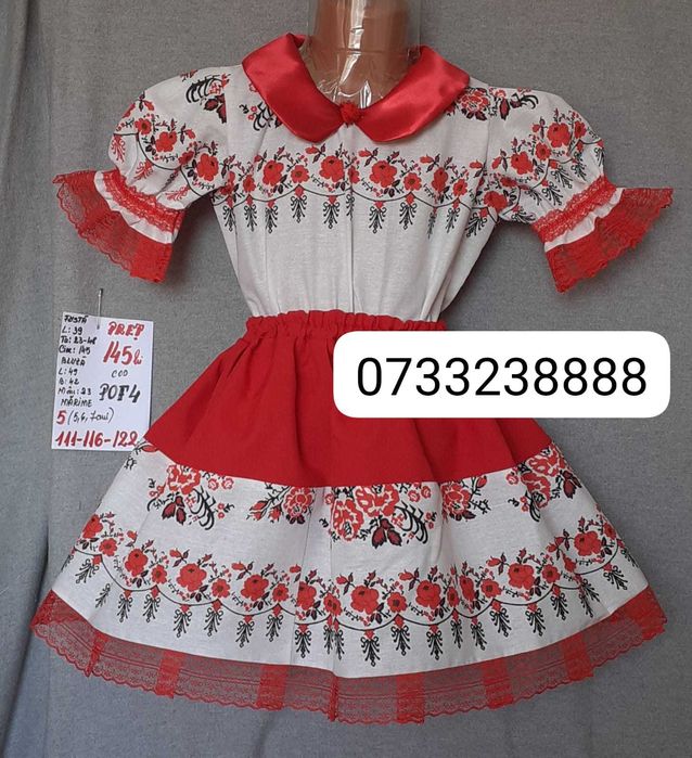 Costum popular pentru copii marimea 5 (5-6-7 ani) 145 lei