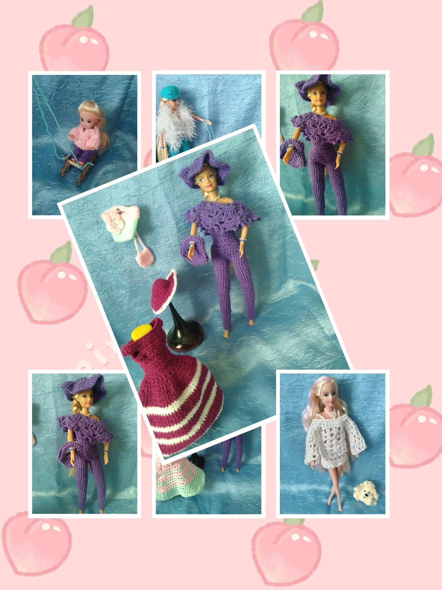 Вязаный гардероб для куклы Барби