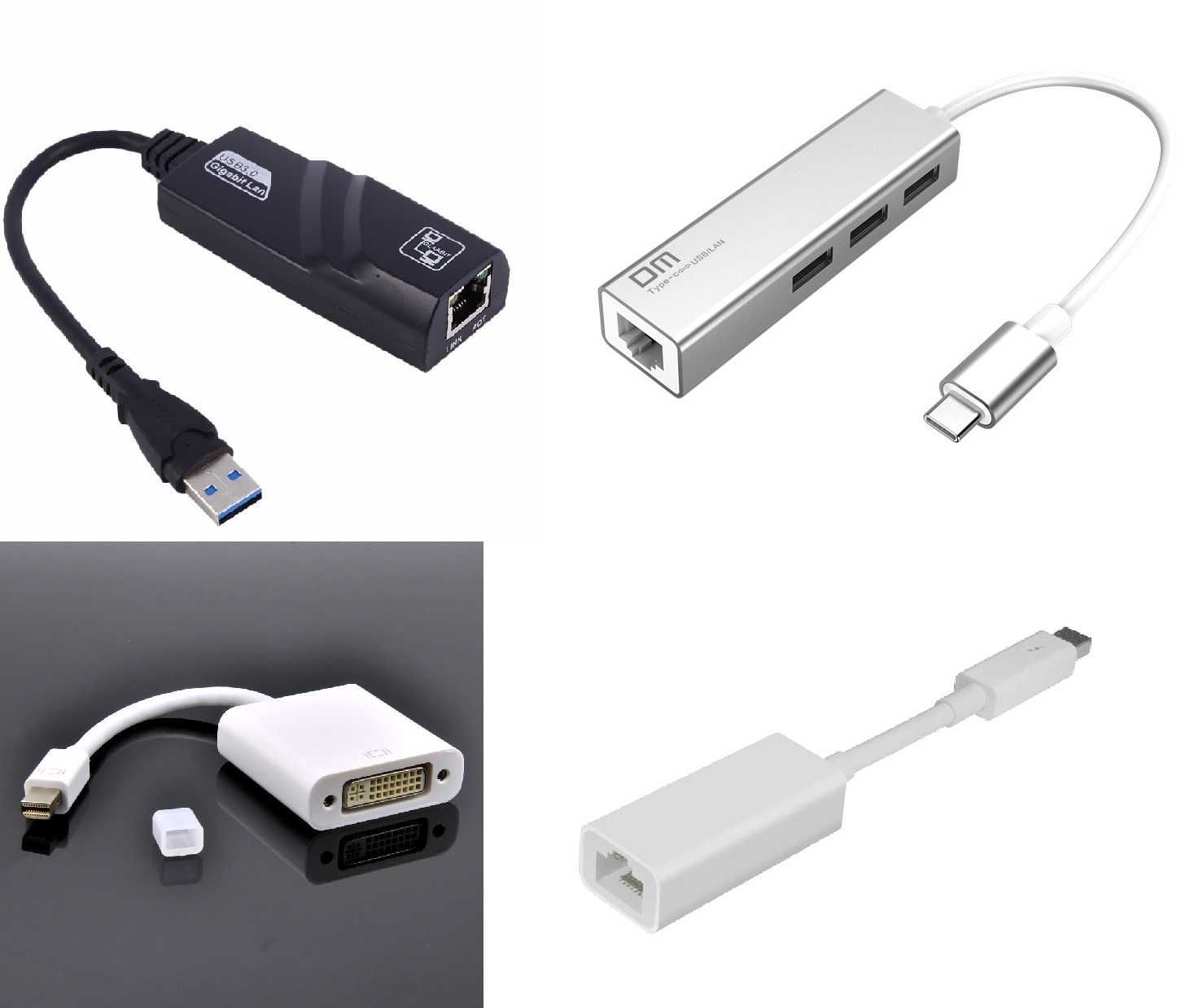 Переходник: mini displayport DP HDMI VGA адаптер питания Macbook LAN