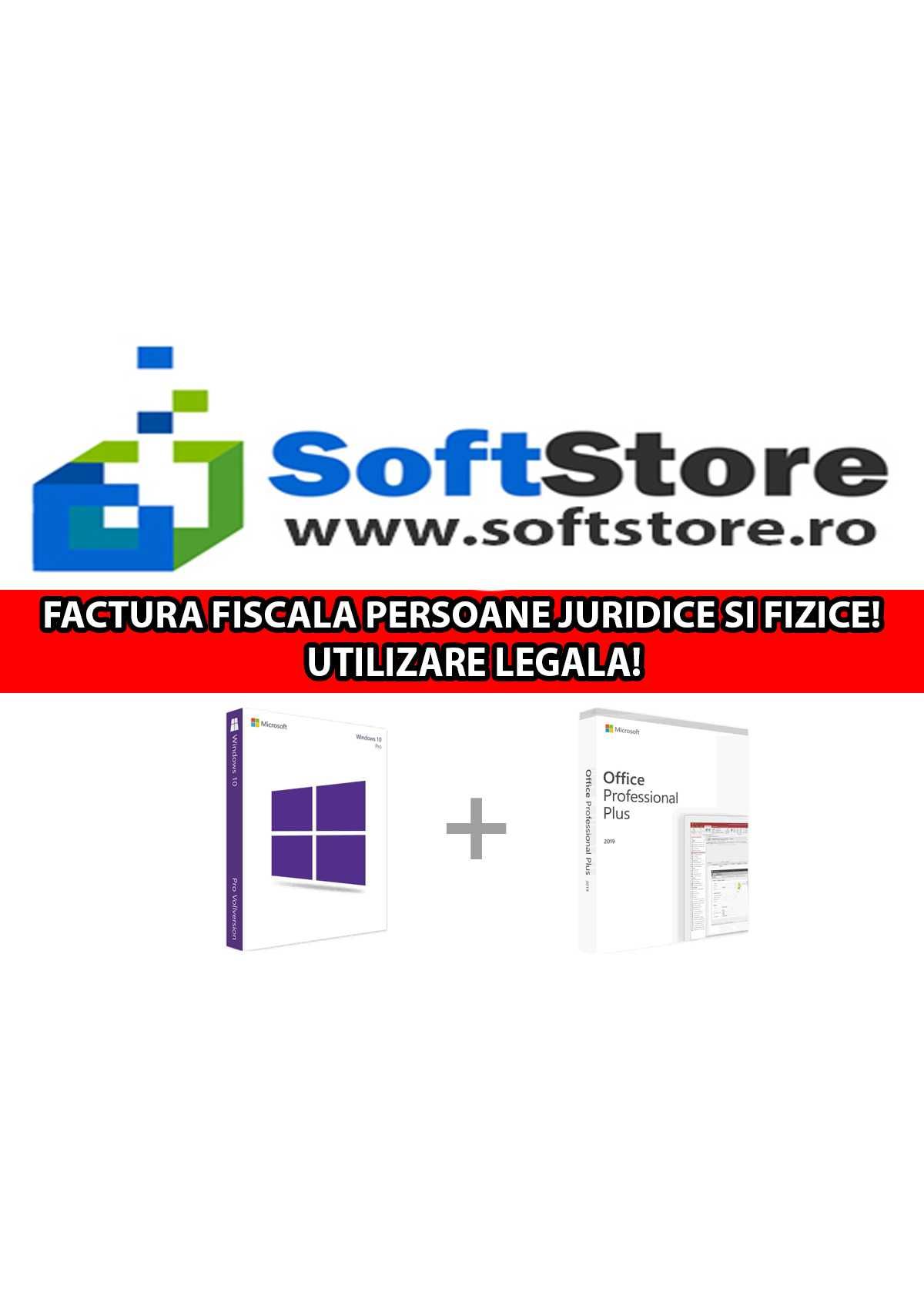 PACHET Licente Windows 10 Pro + Office 2019 Pro Plus - Factura, legal!