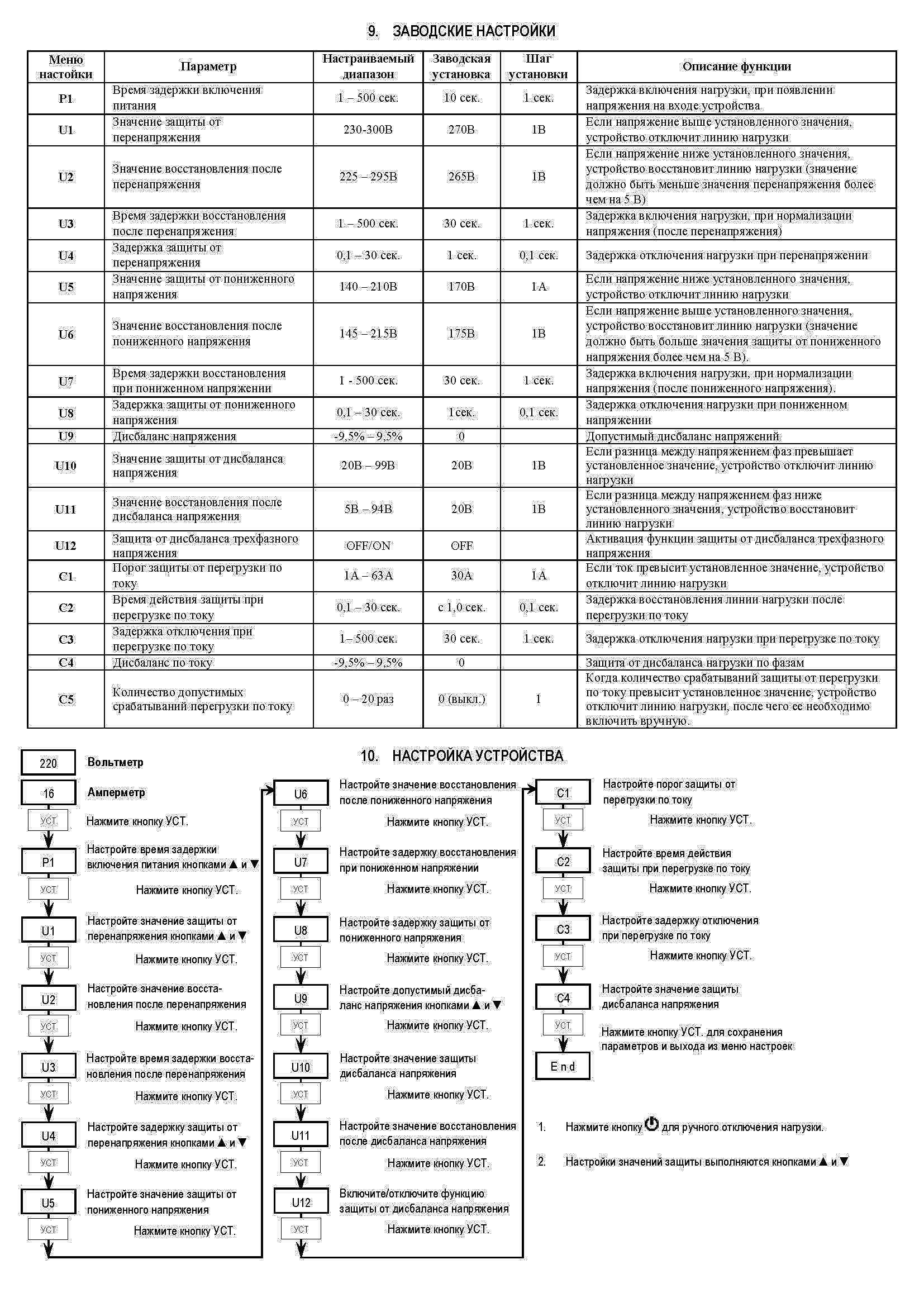 Трехфазное реле напряжения защита по напряжению и току фаз 3 х 100А