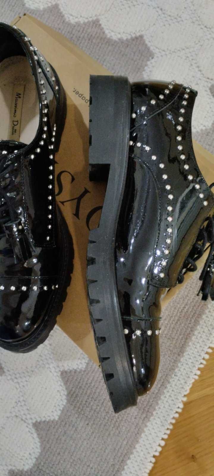 Лачени обувки Massimo Dutti 36 номер от естествена кожа
