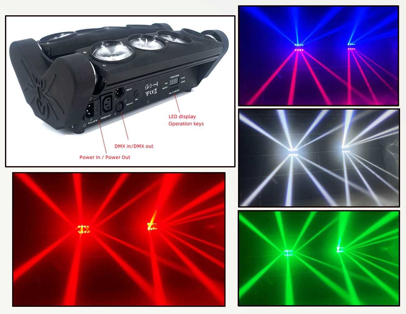 Moving Head Spider LED  8x15W DJ Dmx 7 R Noi Sigilate