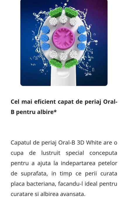Periuță de dinți Electrică - Oral-B Vitality, 3D White, Braun *NOU*