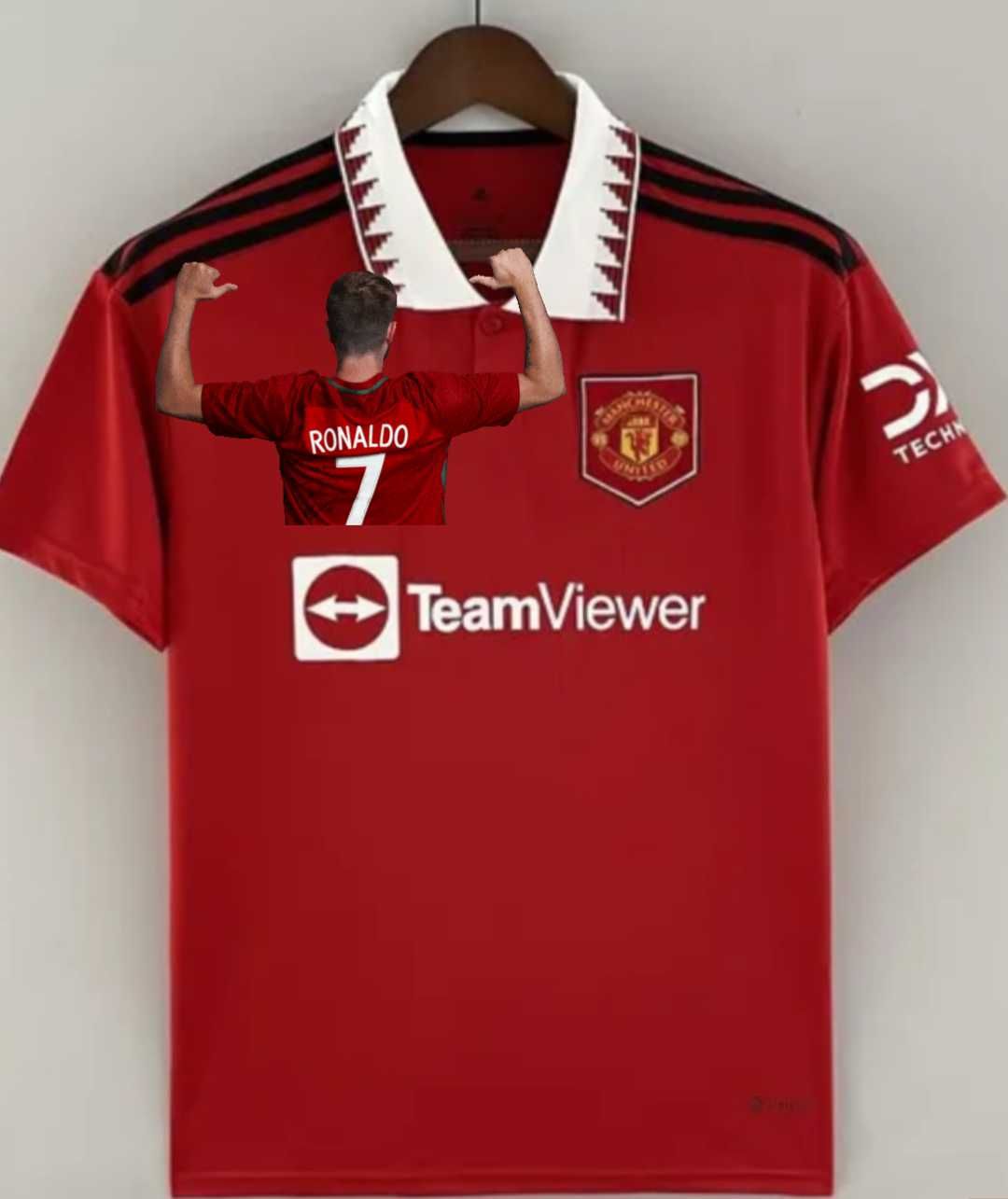 Cr7 Man Unaited Red And Black Комплект тениска шорти  2023 ronaldo