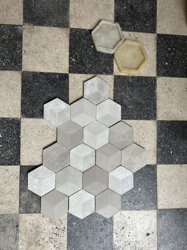 Forme si hexagoane din beton decoratiune