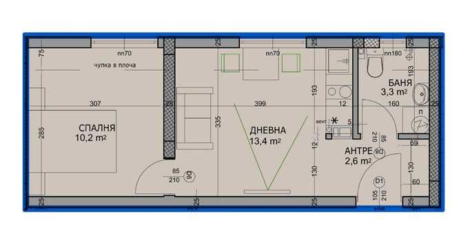 Двустаен апартамент в Христо Смирненски!