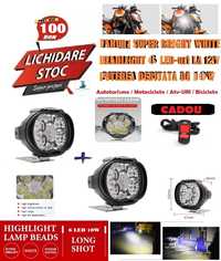 Kit faruri cu 6 Led-uri/10W/12V SuperBright + cadou swich - Germania