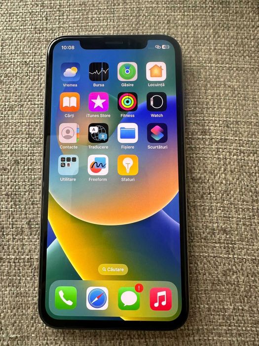 Iphone X Negru 64 Gb 100% baterie Liber de retea Impecabil
