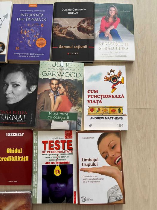 Cărți motivaționale, dezvoltare personală, psihologie, ficțiune, umor