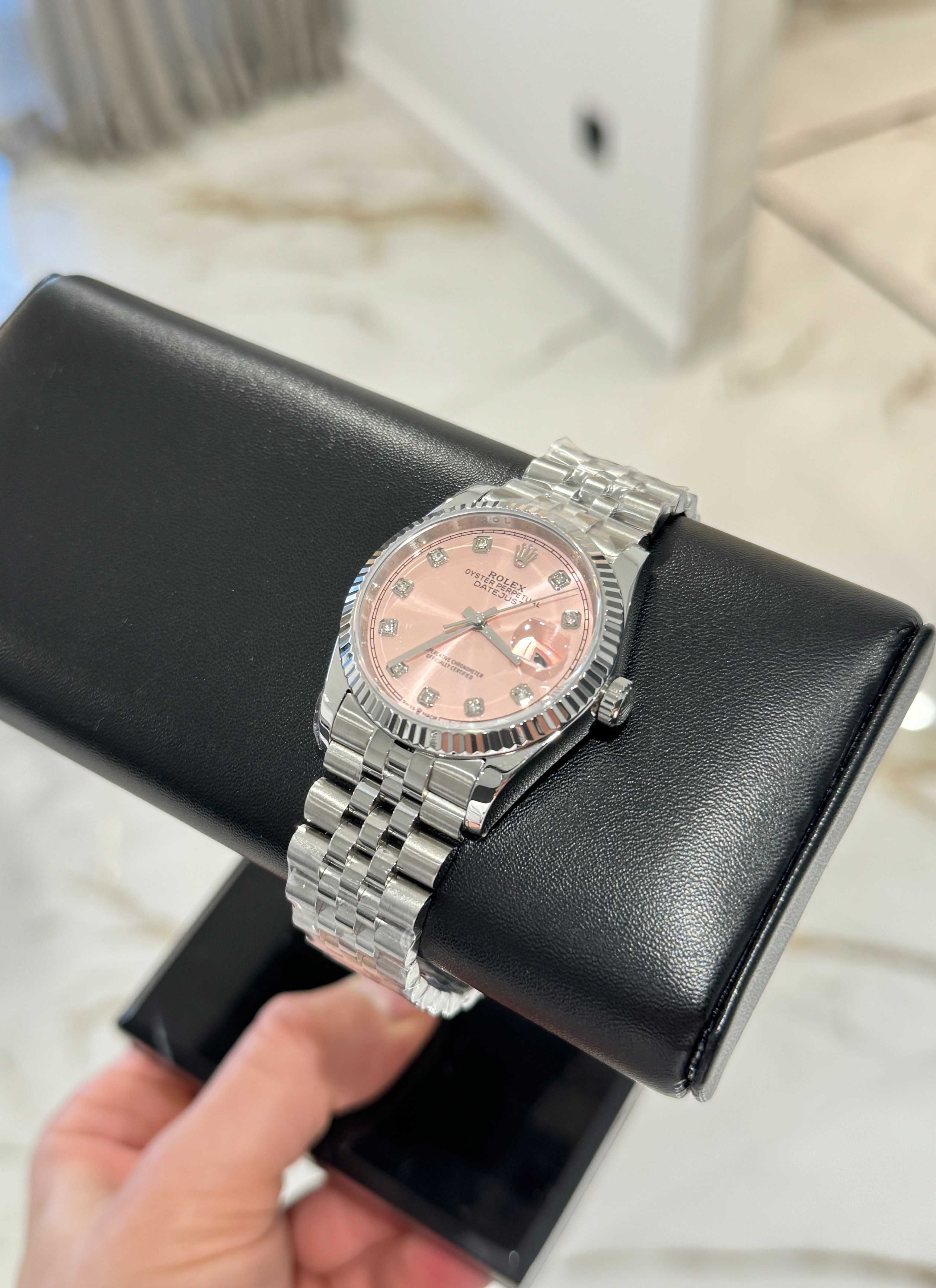 rolex datejust 36mm сребрист/розов циферблат