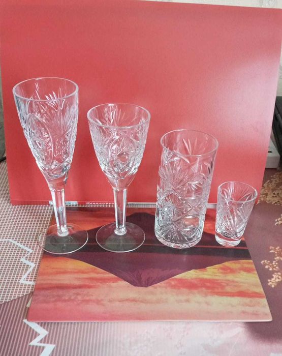 Стаканы, фужеры, рюмки хрустальные Гусь хрустального завода Россия