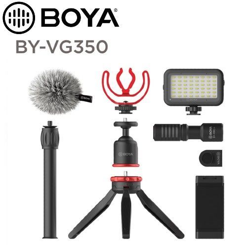 BOYA BY-VG350 Vlogger Kit cu microfon BY-MM1+, Lampa Led, Mini trepied