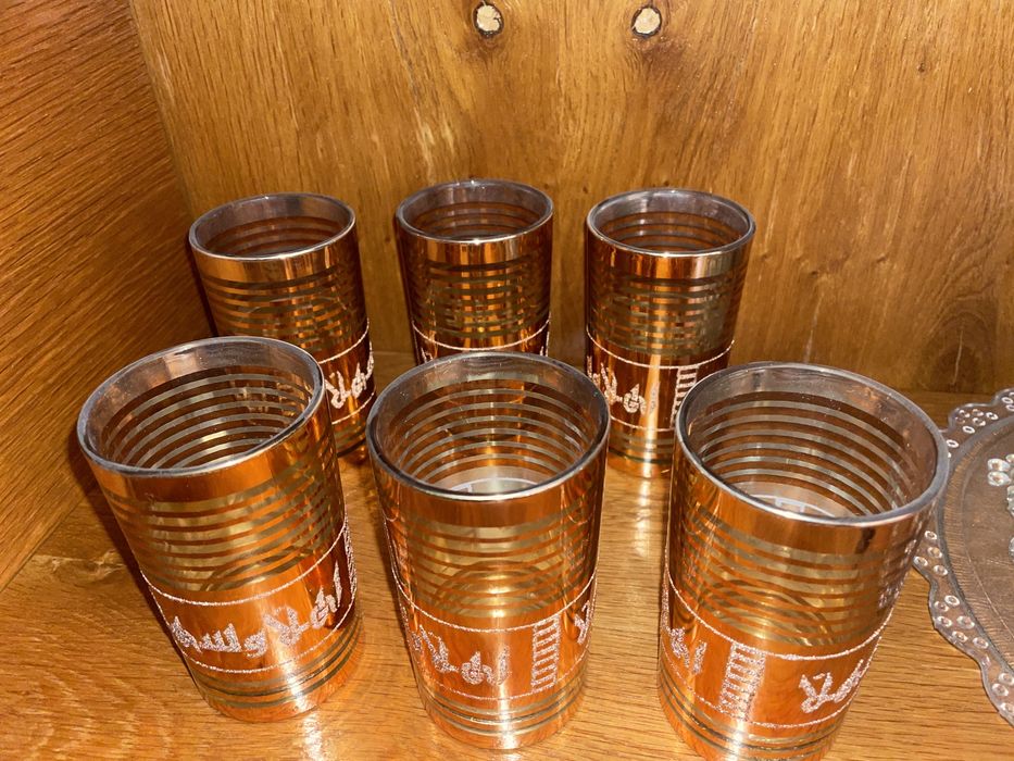 Set 6 pahare vintage aurii