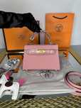 Geanta de lux HERMES Kelly mini 19 20 cm piele naturala 100% cadou 13