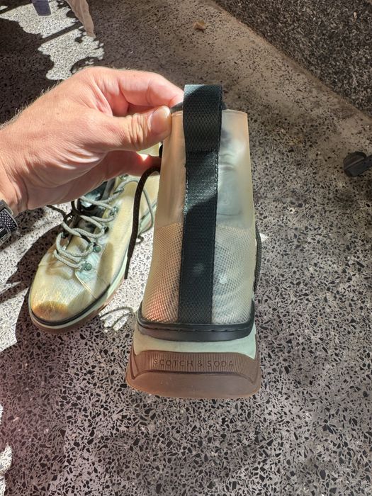 Scotch & Soda,Боти Abbasi с шарка тип батик, Бледозелен, прозрачен, 41