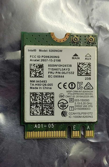 Placă WiFi Intel-8260NGW Dual Band, 2x2, 867 Mbps, Bluetooth 4.2