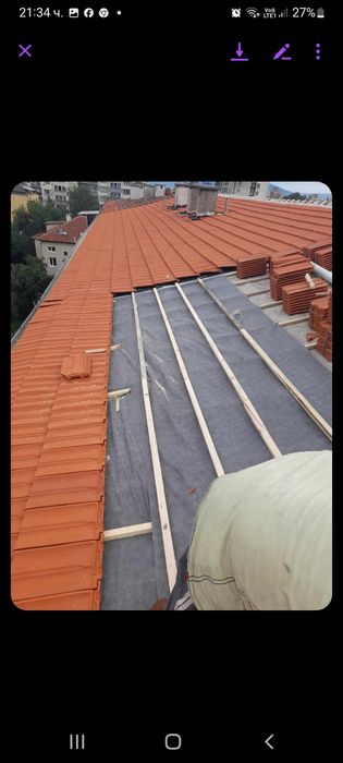 Ремонт на покриви хидроизолация улуци навеси