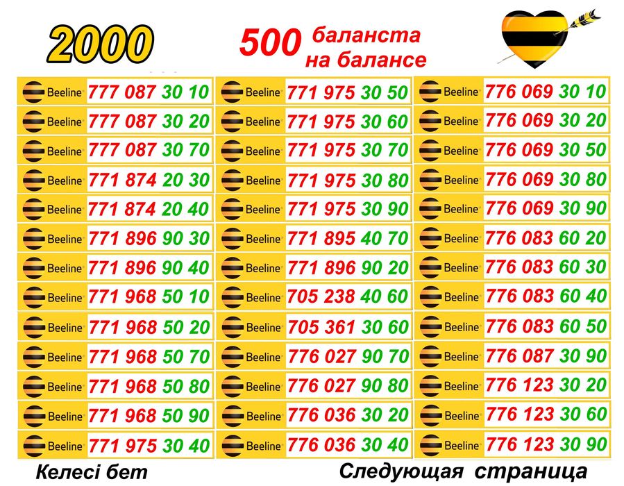 Сим карты. Парные номера Билайн.