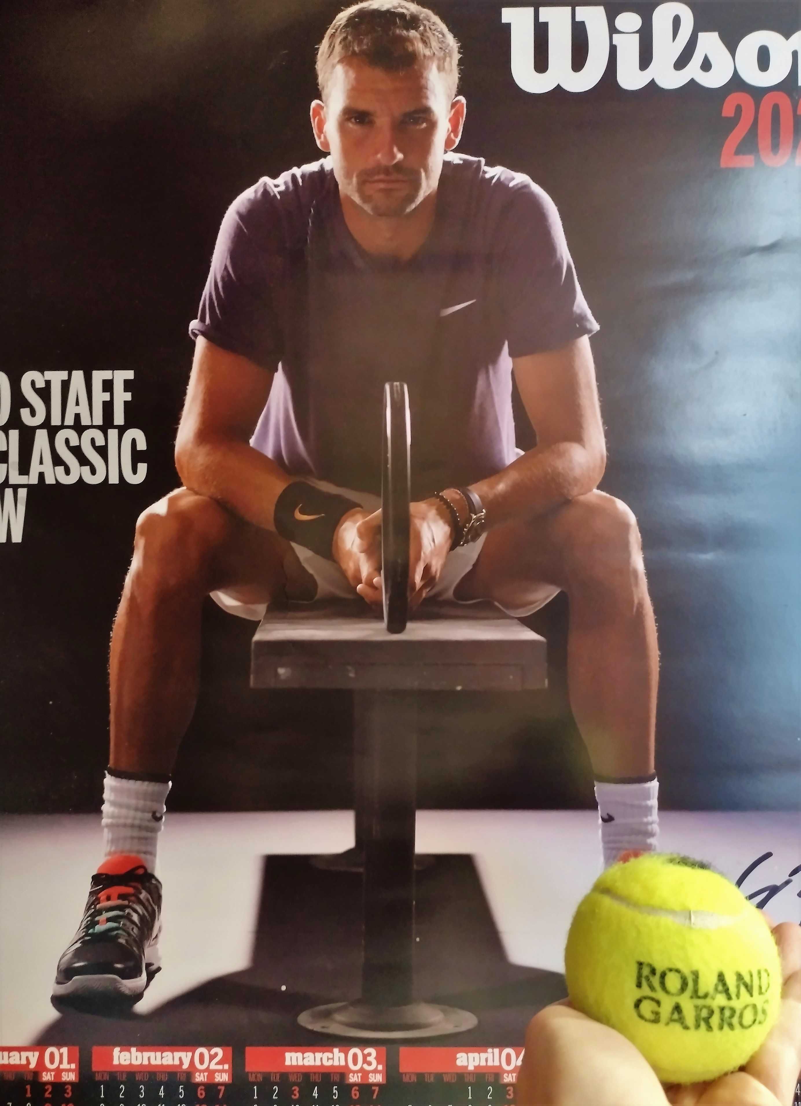 Тенис топка Roland Garros с автограф на Гришо