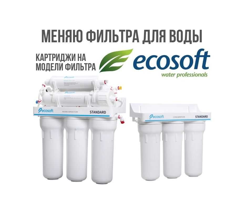 Обслуживание, замена фильтра для воды Ecosoft. Доставка бесплатно