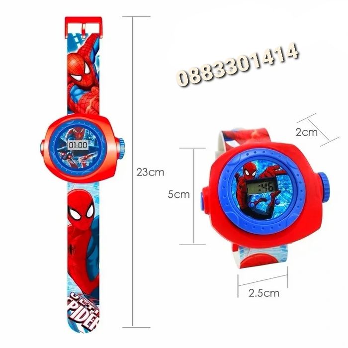 Детски часовник Проектор Спайдермен Пикачу Трансформърс Фенерче