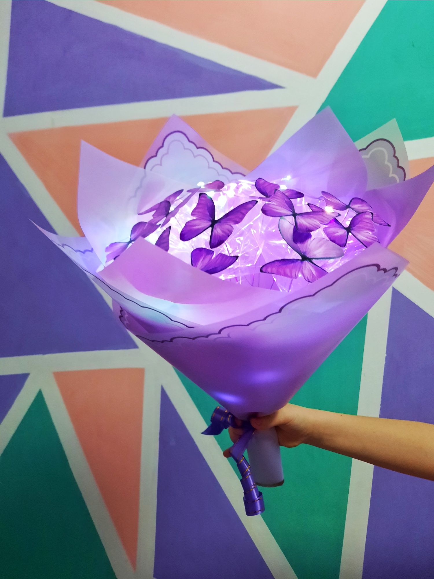 Букет бабочки светящиеся подарок сюрприз день рождения девушке маме