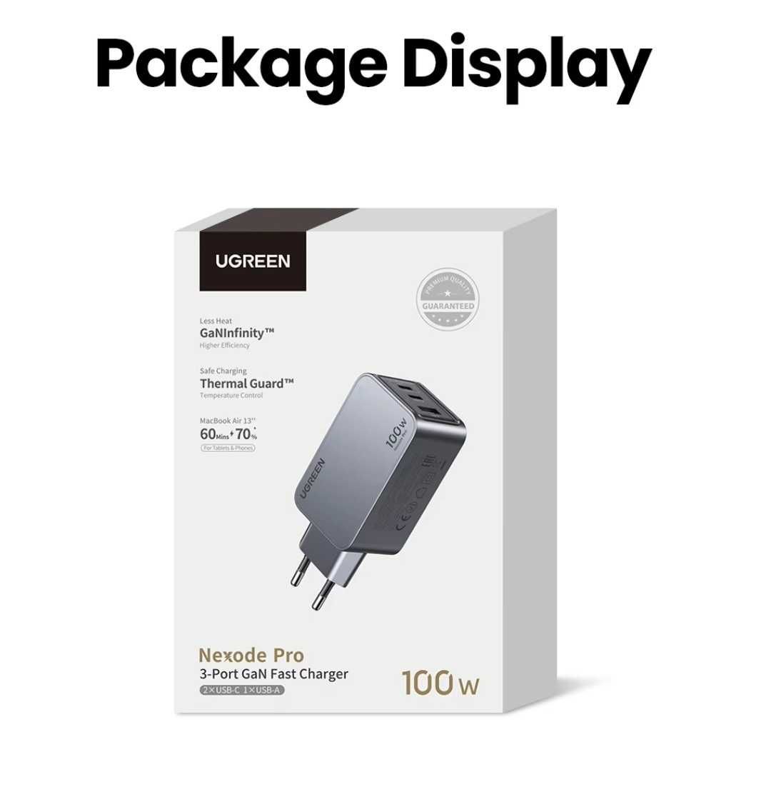 UGREEN X757 Nexode Pro 100W GaN 2C+U For Laptop/Macbook/Ultrabook