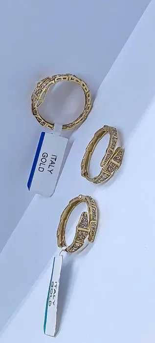 Серьги и кольцо жёлтое золото