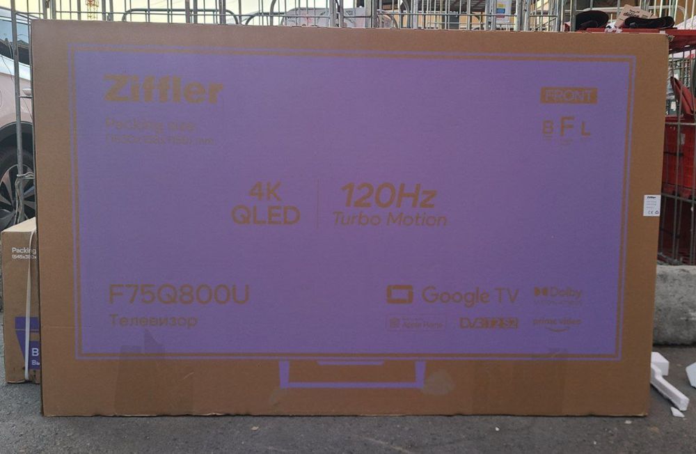Телевизор ZIFFLER 50 до 100 диагональ Smart Android Tv  голосовое упра