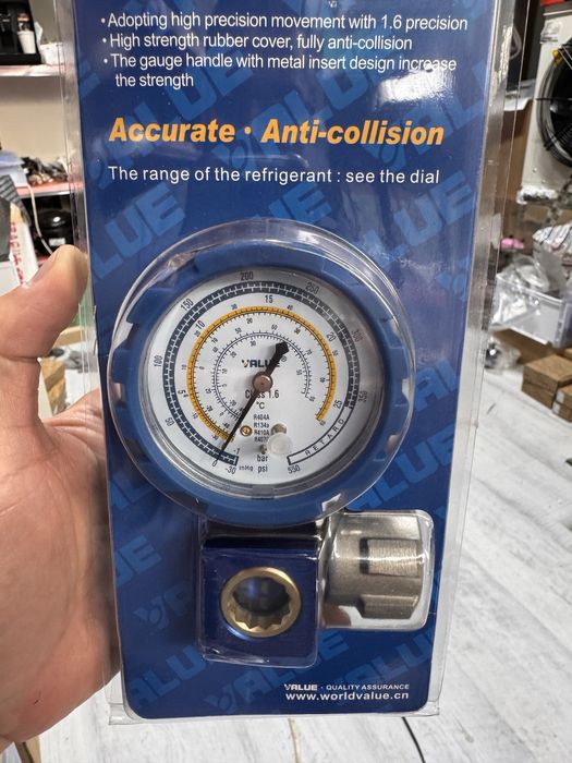 Baterie manometru 1 ceas value cu vizor low joasa presiune nou ac