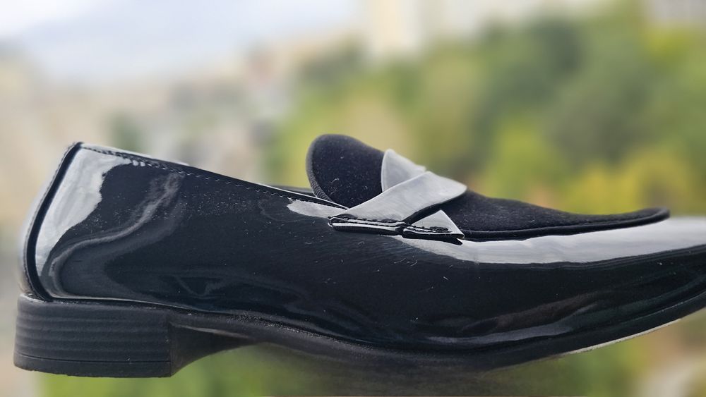 Pantofi bărbătești din piele și piele întoarsă
