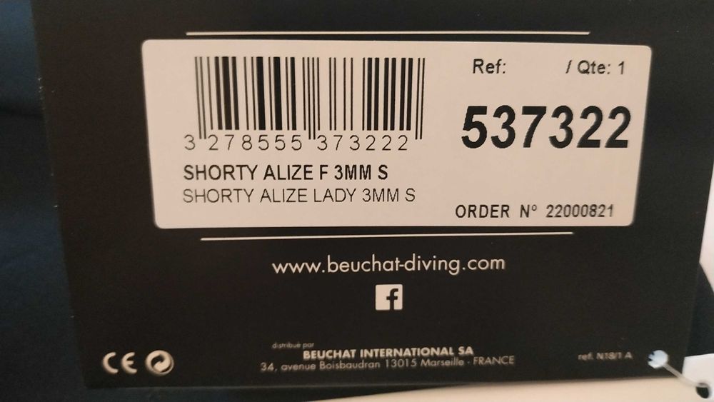 Нов дамски неопренов костюм половинка рaзмер Beuchat Alize 3mm S