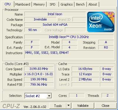 HP xw6200 2x Xeon 3.2 GHz