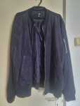 Vand geaca bomber barbat, H&M bleumarin, aspect piele intoarsa, XXL
