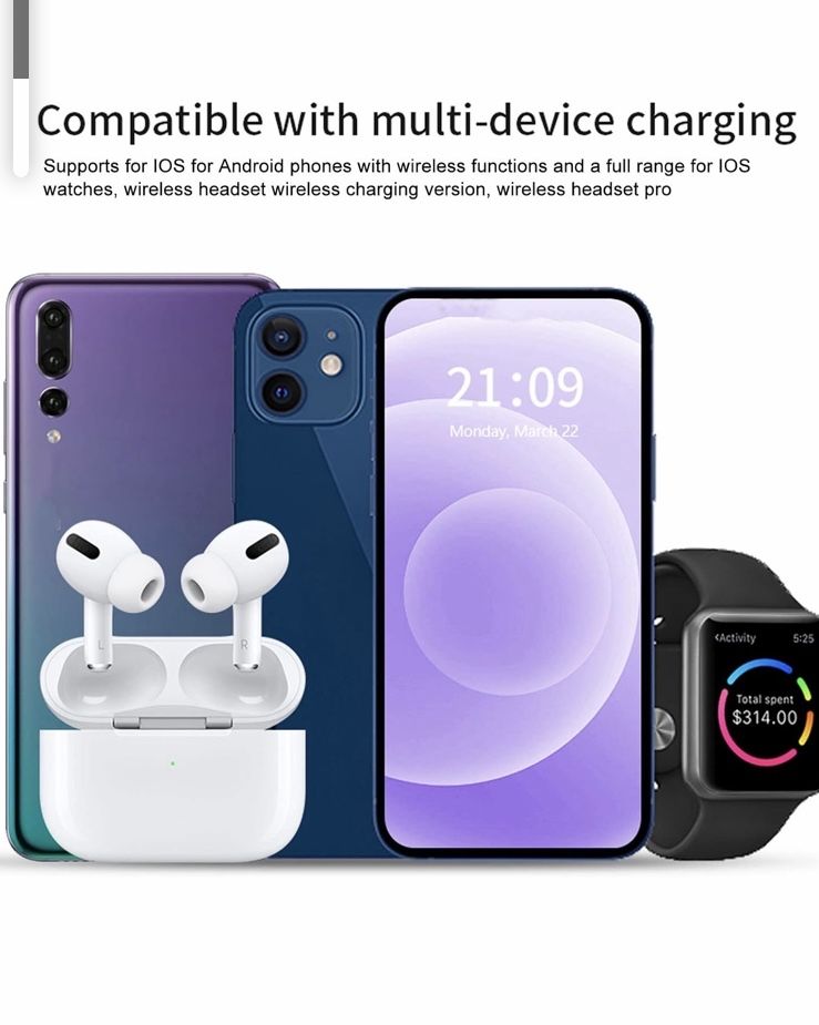Stand incarcare wireless pliabil iphone,apple watch, airpods 3in 1
