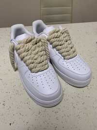 Air Force 1 white / black rope laces custom