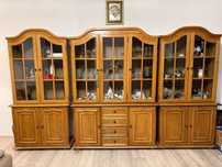Vitrina vintage lemn de stejar - set