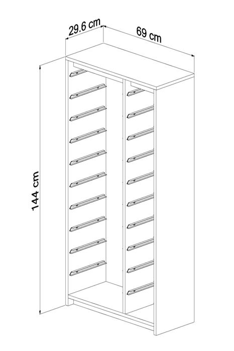 Шкаф за Съхранение с 18 кошници