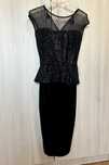 Rochie midi neagra eleganta catifea