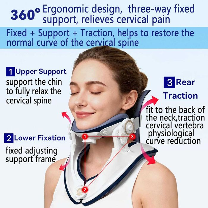 Устройство за разтягане на шията, опора за врата, лека, регулируема
