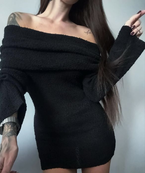 Рокля- меко плетиво в 2 цвята