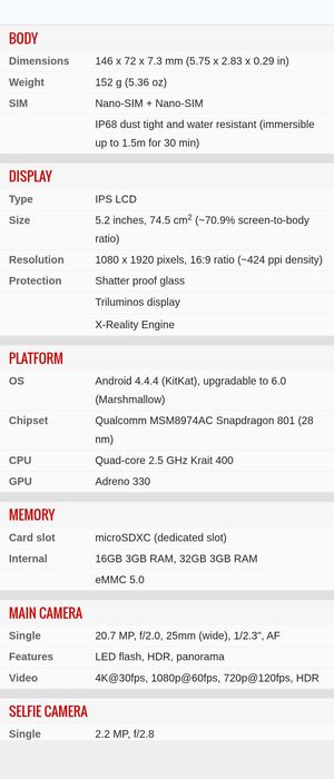 Sony XPERIA Z3 Black